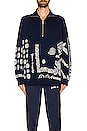 view 4 of 4 Bandana Zipped Pullover in Blue