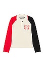 view 1 of 5 X Formula 1 Racing Knit Polo Zip Sweater in White, Red, & Black