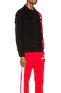 view 3 of 6 Bold Track Trucker Jacket in Black & Red