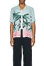view 3 of 3 Palms Row Bowling Shirt in Light Blue & Green