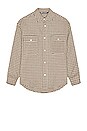 view 1 of 4 Micro Check Overshirt in Brown Black