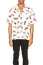 view 1 of 5 Butterflies Bowling Shirt in White & Multi
