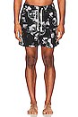 view 4 of 5 Skulls Print Swimshort in Black & White