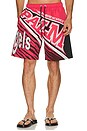 view 1 of 5 BERMUDAS in Red & Black