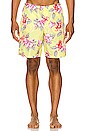 view 4 of 5 Hibiscus Swim Short in Yellow & White