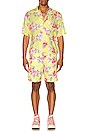view 5 of 5 Hibiscus Swim Short in Yellow & White