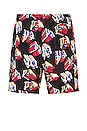 view 2 of 4 3D PA Swimshort in Black & Red