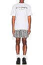 view 5 of 5 Damier Print Swimshort in Black & Red