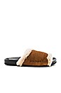 view 1 of 5 Shearling Sliders in All Over Brown