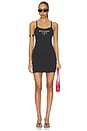 view 1 of 4 Milan LA Fitted Mini Dress in Black & Off White