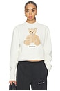 view 1 of 4 SWEAT BEAR FITTED CREW in Off White & Brown