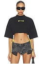 view 1 of 4 Outline Logo Mini Tee in Black & Yellow