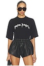 view 1 of 4 T-SHIRT CURVED LOGO BOXY in Black & Off White