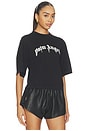 view 2 of 4 T-SHIRT CURVED LOGO BOXY in Black & Off White