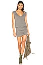 view 1 of 3 Slash Neck Ruched Dress in Heather Grey