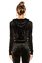 view 3 of 4 Velvet Crop Hoodie in Black