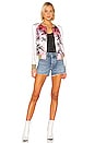 view 4 of 5 Colorblock Satin Jacket in Pink Sunset in Pink Sunset