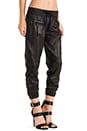 view 2 of 5 Perforated Leather Trackpant in Black