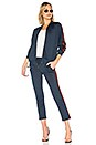 view 4 of 4 Crop Track Pant With Lurex Stripe in Navy