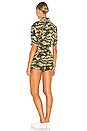 view 3 of 3 Puff Sleeve Romper in Camo Print