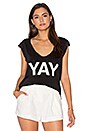 view 1 of 4 Kate V Neck Tee in Burnout Black