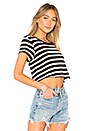 view 2 of 4 Stripe Crop Tee in Black & White