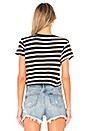 view 3 of 4 Stripe Crop Tee in Black & White