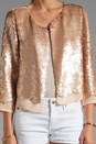 view 3 of 4 Chester Sequin Jacket en Champagne/Nude in Champagne & Nude