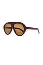 view 2 of 3 The Icon Sunglasses in Burgundy