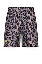 view 1 of 4 Leopard Running Short in Brown