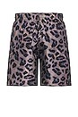 view 2 of 4 Leopard Running Short in Brown