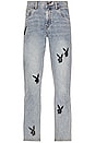 view 2 of 3 x Playboy Bunny Applique Denim in Washed