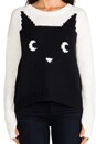 view 4 of 5 Meow Pullover Sweater in Charcoal/Ivory