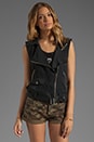view 2 of 5 x the man repeller Flynn Sleeveless Moto Vest in Caviar
