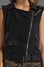 view 4 of 5 x the man repeller Flynn Sleeveless Moto Vest in Caviar