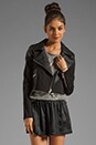 view 3 of 7 x the man repeller Mary Peplum Moto Jacket in Caviar