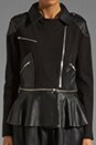 view 5 of 7 x the man repeller Mary Peplum Moto Jacket in Caviar