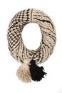 view 2 of 3 Chunky Tassel Infinity Scarf in Black/ White