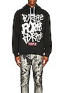 view 3 of 3 French Terry Distorted Hoodie in Black Beauty