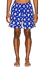 view 3 of 3 Monogram Swim Shorts in Blue