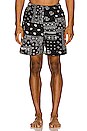 view 3 of 3 Paisley Swim Shorts in Black