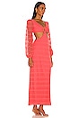 view 2 of 3 Crochet Cut Out Maxi Dress in Neon Coral