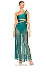 view 1 of 3 One Shoulder Lace Beach Dress in Teal