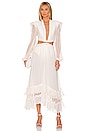 view 1 of 3 Plunge Lace Sleeve Maxi Dress in White