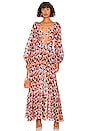 view 1 of 3 Plitka Lace Up Long Sleeve Maxi Dress in Pink