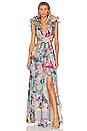 view 1 of 3 Hibiscus Flutter Sleeve Maxi Dress in Celeste
