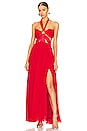 view 1 of 3 Cut Out Halter Neck Maxi Dress in Candy Red