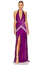 view 1 of 4 Plunge Velvet Maxi Dress in Purple Velvet