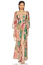 view 2 of 4 Tropicalia Laceup Maxi Dress with Removeable Sleeves in Harbour Pink