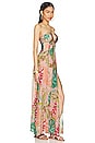 view 3 of 4 Tropicalia Laceup Maxi Dress with Removeable Sleeves in Harbour Pink